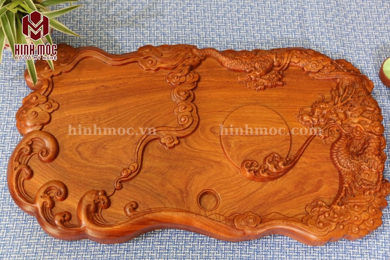 Khay trà đục rồng nguyên khối 3 Khay trà đục rồng nguyên khối 3