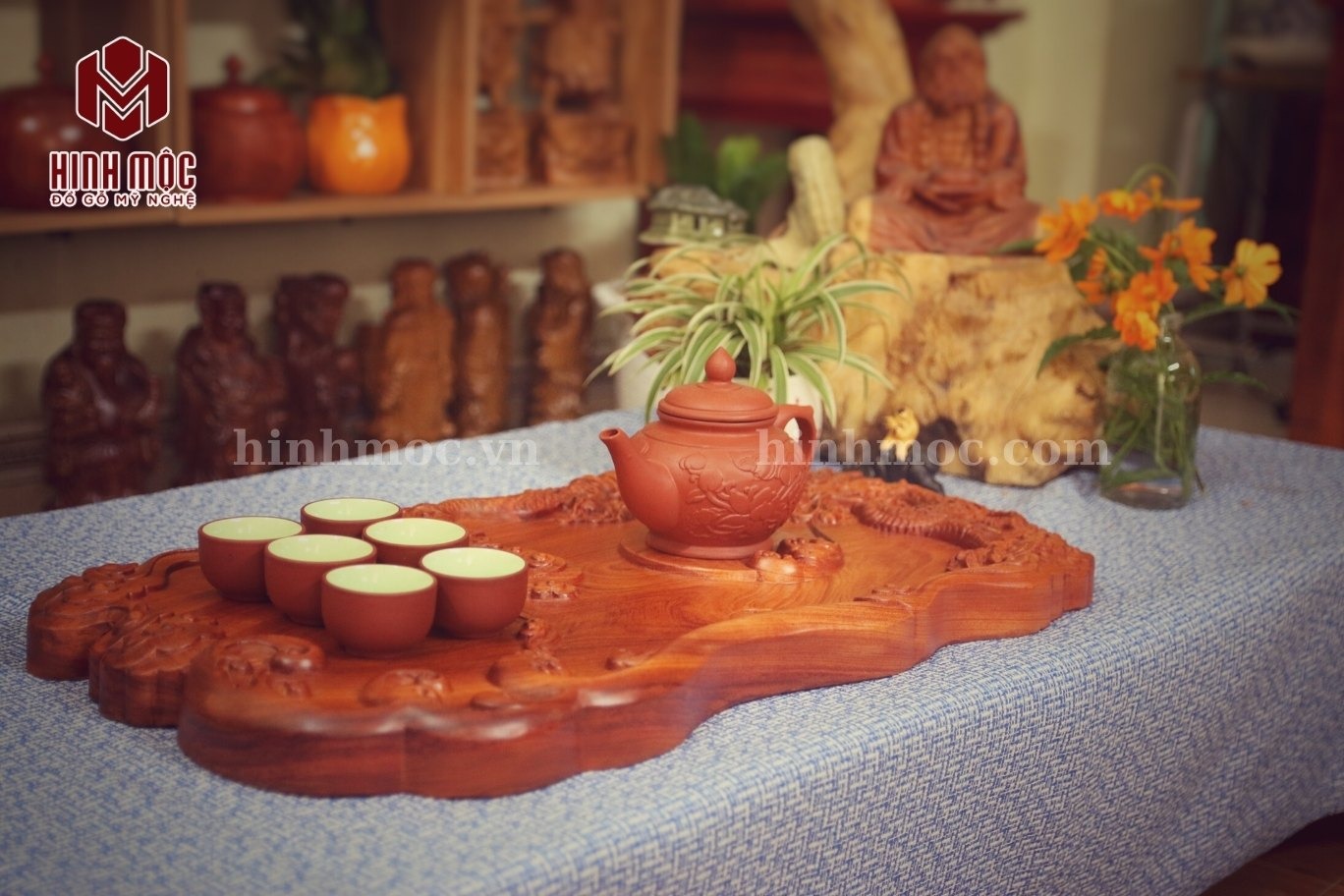 Khay trà đục rồng nguyên khối 6 Khay trà đục rồng nguyên khối 6