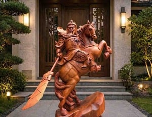 Tượng Quan Công cưỡi ngựa hay đứng chống đao: Lựa chọn nào tối ưu để trấn trạch?