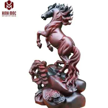 Con ngựa gỗ trắc cao 40cm