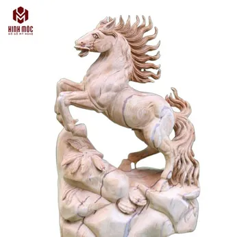 Ngựa gỗ ngọc am cao 52cm