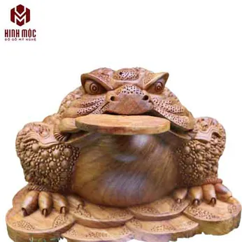 Cóc ngậm tiền ngang 37cm gỗ hương ta