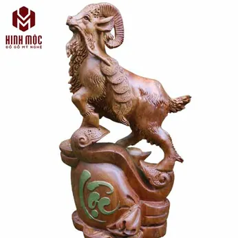 Con dê đứng gậy như ý gỗ hương