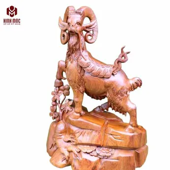 Dê tài lộc cao 66cm gỗ hương