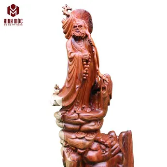 Tượng Đạt Ma mất dép gỗ hương