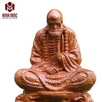 Đạt Ma ngồi thiền 30cm gỗ hương