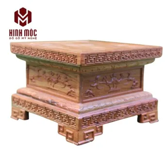 Đế kê tượng cao 20 mặt vuông 30cm, gỗ hương đá