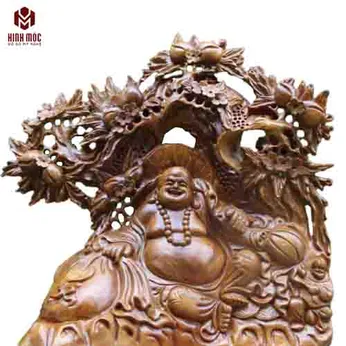 Di Lặc ngồi đào cao 60cm gỗ xá xị