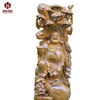 Di Lặc đứng tùng cao 78cm gỗ xá xị