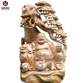 Di Lặc ngồi tùng cao 50cm gỗ gù hương