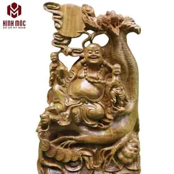 Di Lặc ngồi củ sâm gỗ xá xị