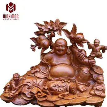 Di Lặc ngồi vác cành đào gỗ hương