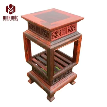 Đôn đèn gỗ trắc cao 60 cm, mặt vuông 30 cm siêu đẹp