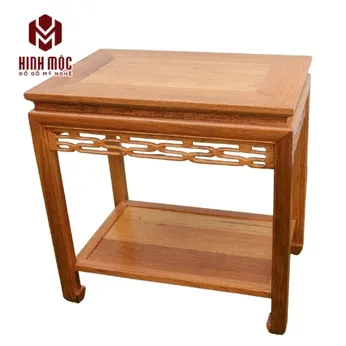 Đôn gỗ gụ đẹp cao 60cm, mặt chữ nhật 60x40 cm