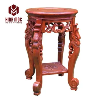 Đôn gỗ tròn chân rồng cao 50-60cm, gỗ hương