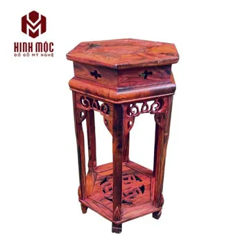 Đôn lục giác gỗ trắc cao 40-60cm