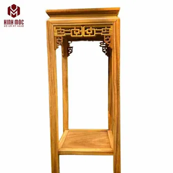 Đôn cao 1m mặt vuông gỗ đỏ