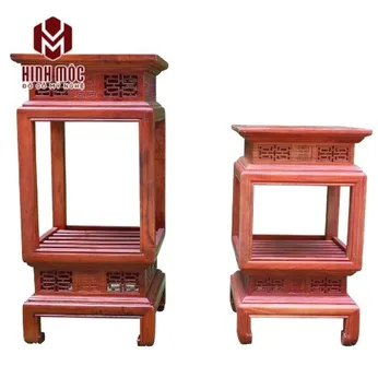 Đôn vuông gỗ hương cao 60-80cm, mặt vuông 38cm