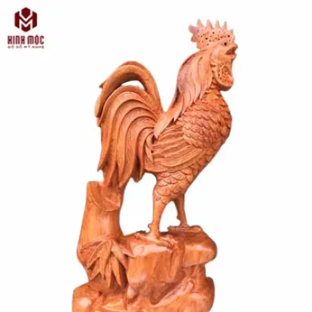 Tượng gà gỗ hương đá giá rẻ