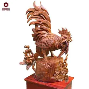 Gà kiếm mồi cao 54cm gỗ hương