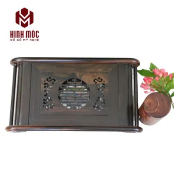Khay trà cuốn thư gỗ mun cao cấp
