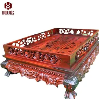 Khay trà chân rồng gỗ trắc. Kích thước 35*25cm