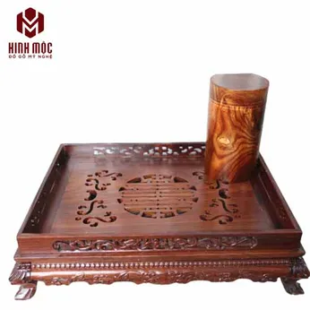 Khay trà đục gỗ cẩm lai