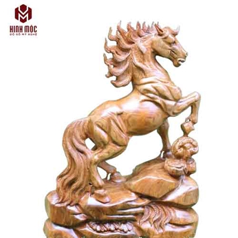 Ngựa gỗ ngọc am cao 52cm