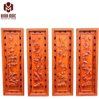 Tranh tứ quý đục kênh bong