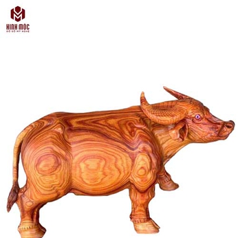 Trâu đứng gỗ cẩm cao 37 dài 63cm