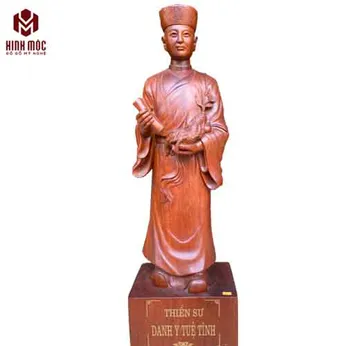 Tượng gỗ Tuệ Tĩnh cao 90cm