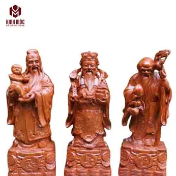 Tượng Tam Đa Phúc Lộc Thọ 40cm gỗ hương