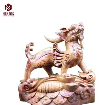 Con tỳ hưu có cánh gỗ hương ta cao 42cm