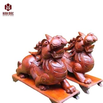 Đôi tỳ hưu dài 30cm gỗ hương ta