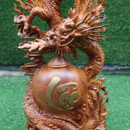 Rồng quấn bình lộc cao 60cm