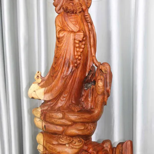 Tượng Đạt Ma mất dép gỗ hương