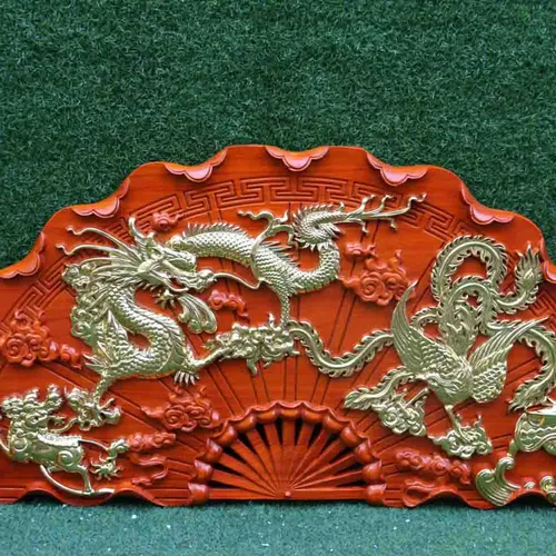 Quạt gỗ tứ linh