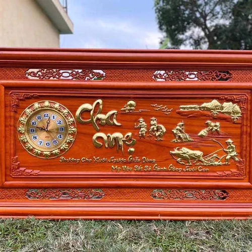 Tranh đồng hồ Cha Mẹ 127*67cm