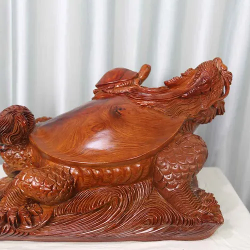 Rùa đầu rồng mẫu tử gỗ hương