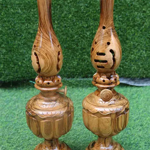 Đèn thờ gỗ gụ cao 50cm