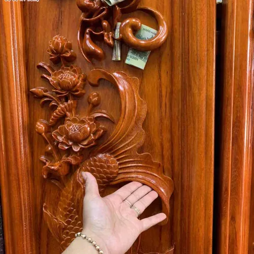 Tranh cá chép khung trơn 1,07m