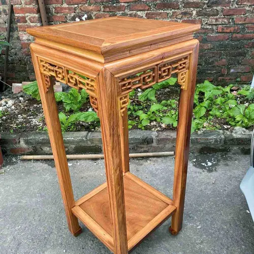 Đôn cao 1m mặt vuông gỗ đỏ