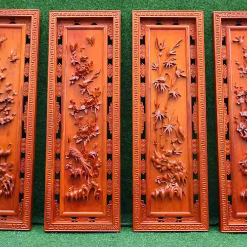 Tranh tứ quý đục kênh bong