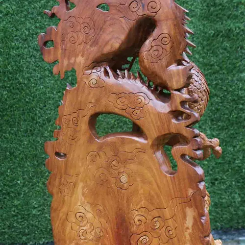 Rồng nhất long cao 85cm gỗ hương