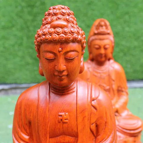 Phật A Di Đà cao 30cm gỗ hương
