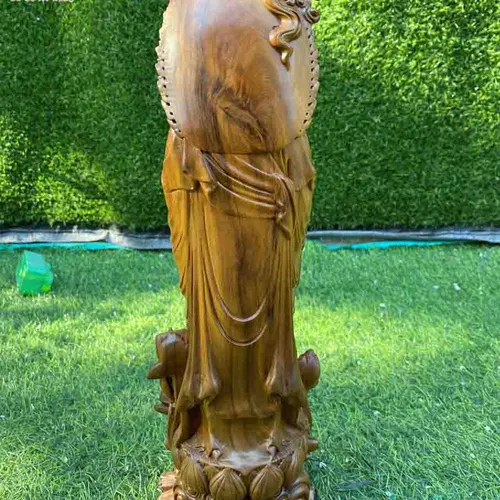 Tượng Phật A Di Đà đứng cao 40cm gỗ bách xanh