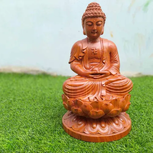 Phật A Di Đà cao 30cm gỗ hương