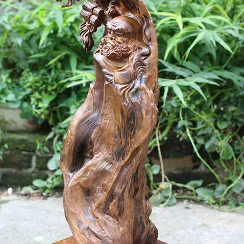 Đạt Ma giáo hóa cao 88cm gỗ bách xanh