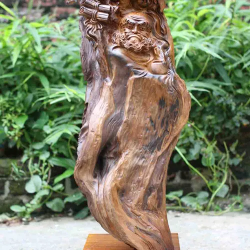 Đạt Ma giáo hóa cao 88cm gỗ bách xanh