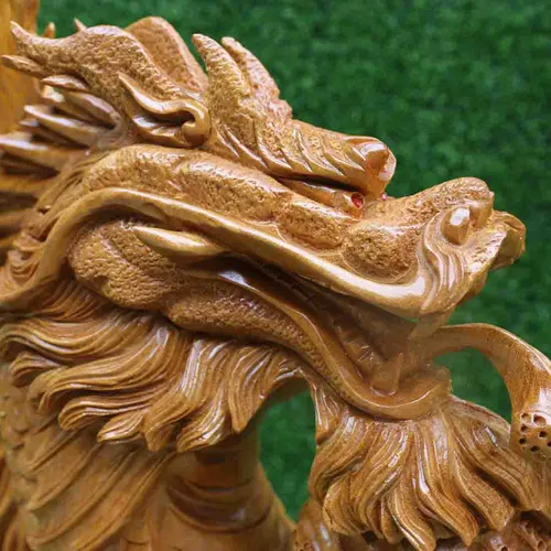 Cá hóa rồng gỗ xá xị cao 75cm